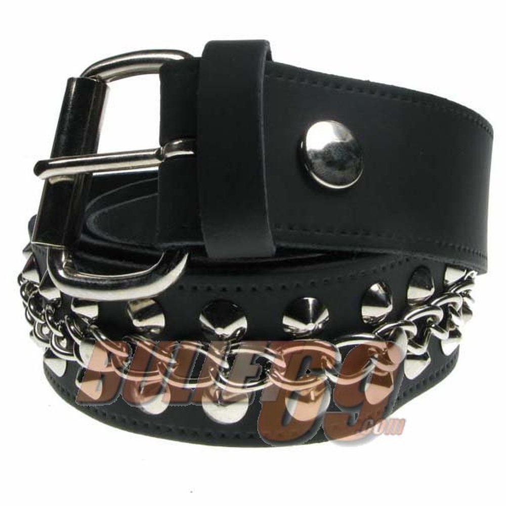 Bullet 69 Funky Punk - 2 row conical with chain through middle Riem - Zwart
